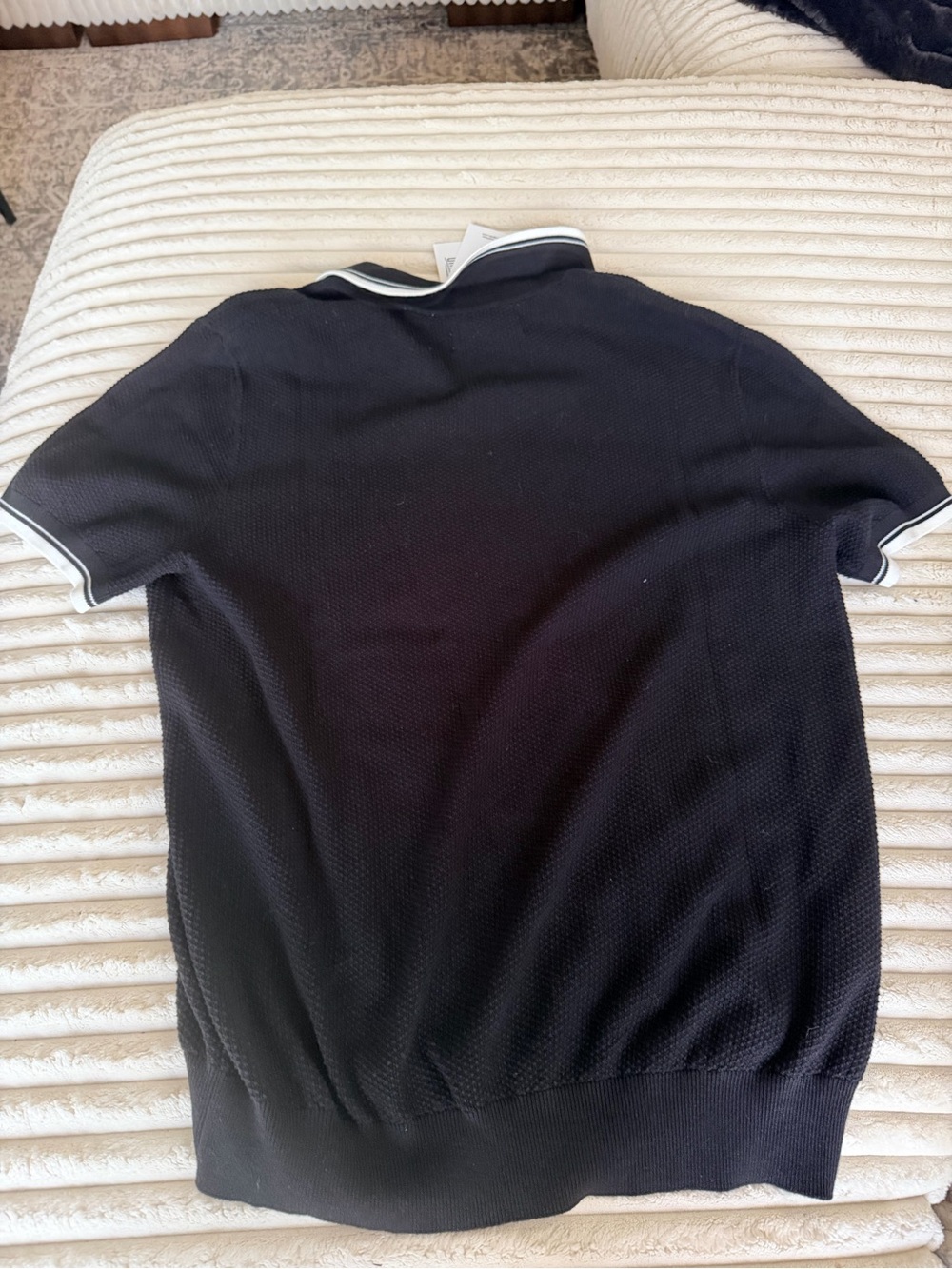Original Penguin Black Polo with White Trim - Picture 6 of 7